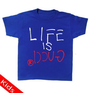 Youth Short Sleeve T-shirt Printed With Lifs Is Gucci Design