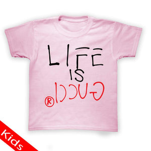 Youth Short Sleeve T-shirt Printed With Lifs Is Gucci Design