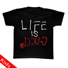 Load image into Gallery viewer, Youth Short Sleeve T-shirt Printed With Lifs Is Gucci Design