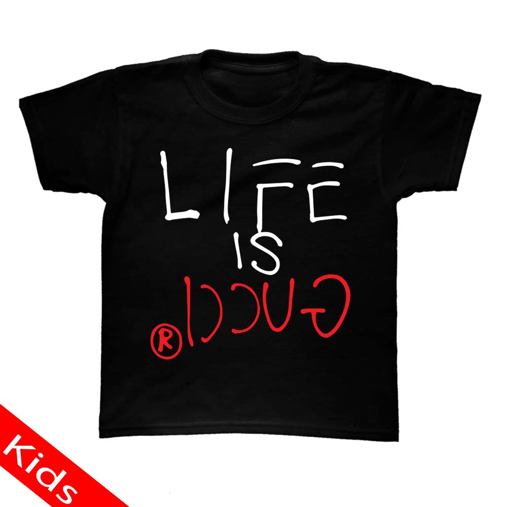 Youth Short Sleeve T-shirt Printed With Lifs Is Gucci Design