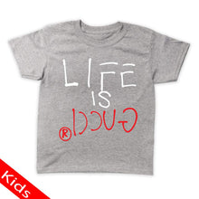 Load image into Gallery viewer, Youth Short Sleeve T-shirt Printed With Lifs Is Gucci Design